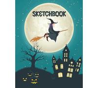 halloween sketchbook flying witch theme: Halloween Sketchbook Flying Witch, Large Sketchbook Journal White Paper (Blank Drawing Books)