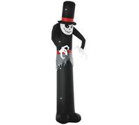 Halloween Skinny Ghost Tall Hat 10ft Inflatable Outdoor LED Display Fixings