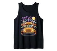 Halloween Sklool Bus Monster Kids Spooky Ride Night Tank Top