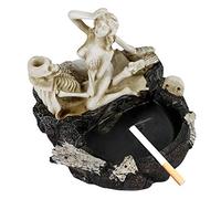Halloween Skull Ashtray Ornament Gothic Resin Ashtray Skeleton Sexy Figurine Decor Romantic Ash Trays Crafts Creative Skull Ornament Novelty Skeleton Decoration for Home Office Car Desktop Room Bar