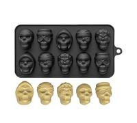 Halloween Skull Baking Tray - Skull Chocolate Molds DIY Skull 10 Cavities | Skull Ice Cube Mold Skull Cake Mold Haunted Skull