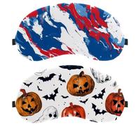 Halloween Skull Bat Cat Pumpkin 2-Pack Light-Blocking, Soft, Breathable Sleeping Masks Blindfold Sleep Masks