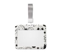 Halloween Skull, Bat, Star Work Badge Protective Shell Fun Cartoon Pattern with Transparent Window