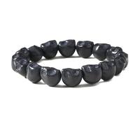 Halloween Skull Bead Skeleton Bracelets Gothic Punk Hip Hop Charm Head Bone Stone Elastic Bracelet Tibetan Prayer Mala Bangle for Men Women, Adjustable, Synthetic Turquoise, no gemstone