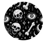 Halloween Skull Bones and Human Eyeballs Small Round Mouse Pad, Anti-Slip Rubber Computer Mousepad for Office Home Gaming Laptop, 10 x 10 Inch