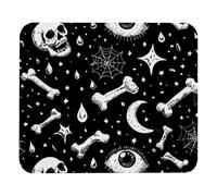 Halloween Skull Bones Human Eyeballs Mouse Pad Desk Mousepad for Laptop and Computer, Non-Slip Rubber Base Wireless Mouse Pads for Home, Office, 8.3 x 9.8 inch