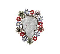 Halloween Skull Brooch Alloy Crystal Rhinestones Party Costume Accessory Lightweight Present Jewelry User Friendly Coated Pin