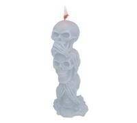 Halloween Skull Candles - Portable 3 Head Skull Candle | Easy To Use Gothic Skeleton Candlestick| Scary Desk Candle Holder Set For Decorative Accessories For Home Decor