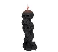 Halloween Skull Candles - Portable 3 Head Skull Candle | Easy To Use Gothic Skeleton Candlestick| Scary Desk Candle Holder Set For Decorative Accessories For Home Decor