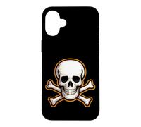 Halloween Skull Crossbones Kids Spooky Pirate Graphic Case for iPhone 16 Plus