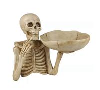 Halloween Skull Decor Candy Dish Key Bowl Tray Spooky Horror Skeleton Decoration and Storage