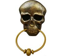 Halloween Skull Doorbell Glowing Skeleton Decor Light-Up Spooky Door Knocker for Haunted House Party Trick-or-Treater Interactive PVC Gold Silver Easy Hang 1pc(Copper)