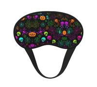 Halloween Skull Elastic Band Eye Mask for Sleeping, Blackout Sleep Mask Block Light, Comfortable Travel Nap