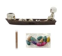 Halloween Skull Fishing Boats Decorative Incenses Burners Backflow Stick Holder Desktops Statues Party Gift Backflow Burners