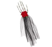 Halloween Skull Hand Hair Pins - Punk Headpiece with Rose Petal, Skull Claw Rose Hairpins, Halloween Skull Hair Clips for Props, Costume Decoration