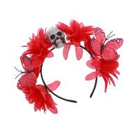 Halloween Skull Headband Punk Flower Headbands Butterfly Hairband Day Of The Dead Floral Hairpiece Cosplay Masquerad Skull Party Accessory