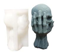 Halloween Skull in Hand Silicone Non-Stick Easy to for Making Plaster Home Decorations Silicone Molds for Making Wax Molds Silicone Silicone