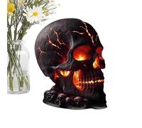 Halloween Skull Light - Flame Skull Decor Table Lamp,Desk Light Spooky Decor Home Decorations for Bedroom Porch Outdoor Holiday Table Garden Indoor Shelf Kitchen Patio