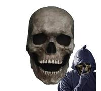 Halloween Skull Maskes with Moving Jaw, Realistic Head Skeleton Maskes | Scary 3D Skull Headgear for Adults, Creepy Cosplay Costume for Party, Masquerade & Haunted House, Lightweight & Portable