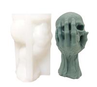 Halloween Skull Mold - 3D Hand Skull Candle Silicone Mold | Nonstick Resin Molding Shape Flexible DIY Tool Durable Gothic Decoration Candle Making