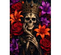 Halloween Skull Notebook: Dark Gothic Ruled Journal with Elegant Skeleton Queen Artwork for Writing, School, Work and Daily Notes