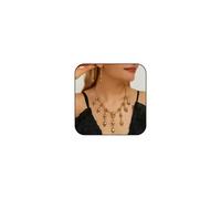 Halloween Skull Pirate Necklace Earrings for Women Gold/Silver Gothic Punk Hip Hop Necklaces Set Vintage Tassel Pirate Skull Jewellery Set Halloween Pirates Prom Jewelry Costume Accessories, Aluminum