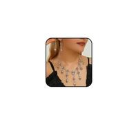 Halloween Skull Pirate Necklace Earrings for Women Gold/Silver Gothic Punk Hip Hop Necklaces Set Vintage Tassel Pirate Skull Jewellery Set Halloween Pirates Prom Jewelry Costume Accessories, aluminium