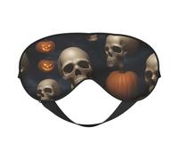 Halloween Skull Print Sleep Mask,Soft Eye Mask with Adjustable Strap for Sleeping, Travel and Relaxation