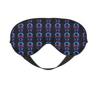 Halloween Skull Print Soft Eye Mask Lightweight Sleep Aid Breathable Blackout Travel Nap Yoga Meditation