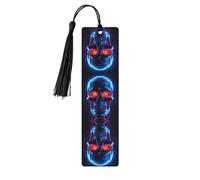 Halloween Skull Print Wooden Bookmark Women Men Tassel Book Marks Bookmarks for Book Lovers Reading Accessories