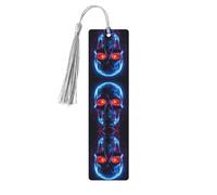 Halloween Skull Print Wooden Bookmark Women Men Tassel Book Marks Bookmarks for Book Lovers Reading Accessories