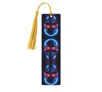 Halloween Skull Print Wooden Bookmark Women Men Tassel Book Marks Bookmarks for Book Lovers Reading Accessories