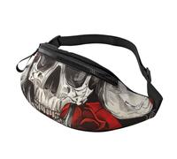 Halloween Skull Printed Fanny Pack for Men Women Crossbody Waist Bag Pack Bum Bag with Adjustable Strap for Hiking Running Travel Cycling