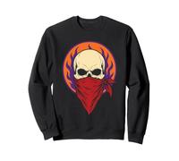 Halloween Skull Red Bandana Mask Flames Bold Minimal Art Sweatshirt