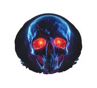 Halloween Skull Reusable Shower Cap for Women, Double Waterproof Layers Bath Hat, Hair Treatment Essentials