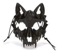 Halloween Skull Skeleton Werewolf Animal Skeleton Festival Half-Face Mask - Scary Teeth Skull Party Cosplay Costume Prop