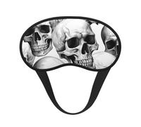Halloween Skull Sleep Mask for Women Men Soft Blackout Eye Mask | Day of the Dead Eye Cover for Sleeping Adjustable Strap Travel Blindfold for Home Office