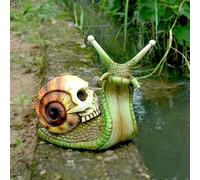 Halloween Skull Snail Sculpture Snail Statue, Skull Decorative Snail Figure Craft Garden Figures, Skull Snail Resin Garden Statue, Halloween Decorations Patio Lawn Yard Art Ornaments (Style 2)