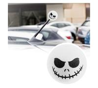 Halloween Skull Spooky Smile Car Antenna Toppers Halloween Car Decoration,Cute & Funny Antenna Balls for Cars,Antenna Toppers for Vehicles Car Accessories Fit Car Truck SUV (White)
