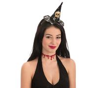 Halloween Skull Witch Hat Mini for Women