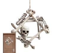 Halloween Skull Wreath | Halloween Window Decor | Skull Wreath | Halloween Decoration, Indoor and Outdoor Seasonal Gothic Decoration, Haunted House Prop for Living Room and Study Room