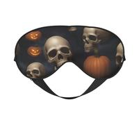 Halloween Skullprint Travel Office Airplane Night Sleep Shading Blindfold Adjustable Strap Eye Mask