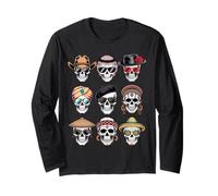 Halloween Skulls Around The World Long Sleeve T-Shirt