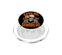 Halloween Skulls Love Me My Demons Do Gothic Valentines PopSockets PopGrip for MagSafe