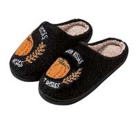 Halloween Slides Halloween Slippers for Women Cute Spooky Ghost Pumpkin Slipper Cozy Soft Fluffy Plush Fuzzy Winter Warm Slip On House Bedroom Shoes Memory Foam Non-slip Indoor Outdoor Sliders