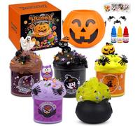Halloween Slime Kit,Slime Making Kit,Stretch Scented Slime Slimes for Girls,Slime Kit with Pumpkin Bucket,Slime Party Favors Gift Toys for Kids 6-12
