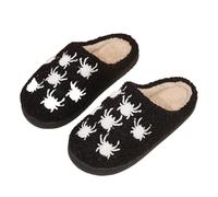 Halloween Slippers for Women Men Cute Preppy Fuzzy Pumpkin House Slippers Winter oft Plush Comfy Warm Spooky Christmas Halloween Flat Slip on Shoes