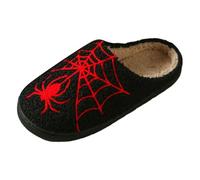Halloween Slippers for Women Spider Web Print House Shoes Comfortable Non-Slip Indoor Use for Couples Cozy Autumn Winter Home Slippers