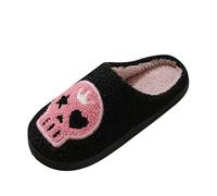 Halloween Slippers Funny Women's Slides Comfort Gothic Slippers Flat Comfortable Slippers Soft Lightweight Slippers Outdoor Men's Warm Winter Cosy Warm Plush Slippers Unisex, black 1, 5 UK