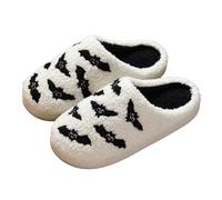 Halloween Slippers,Halloween Pumpkin Slippers for Womens Mens,Soft Plush Warm Spooky Halloween Pumpkin Ghost House Slipper,Holiday Slip-On Indoor Outdoor Cozy House Soft Bedroom Shoes